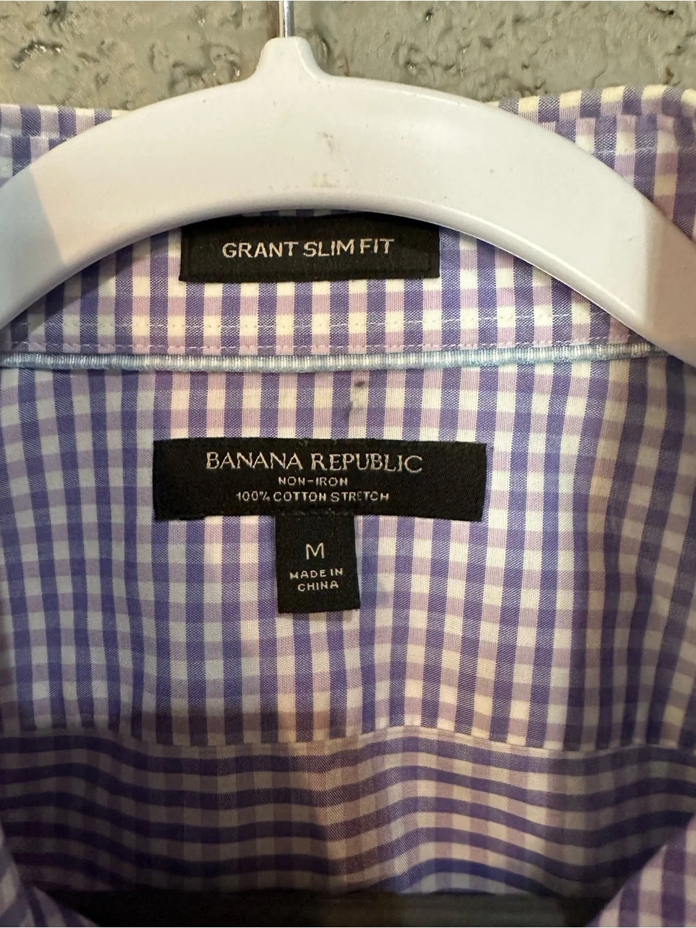 Banana Republic Blue and White Gingham Dress Shirt 0111